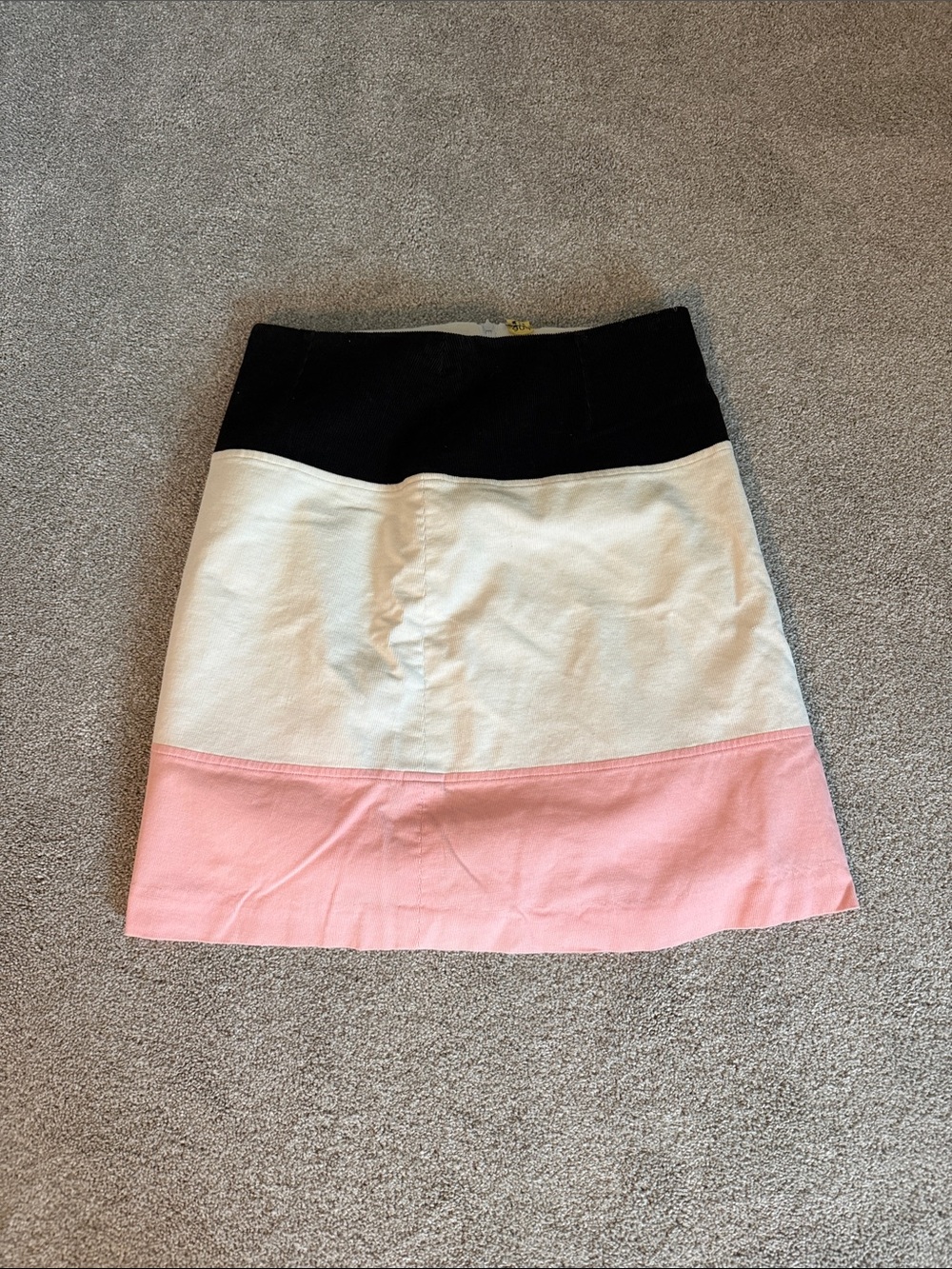 Colorblock Mini Skirt in Black, Cream & Pink